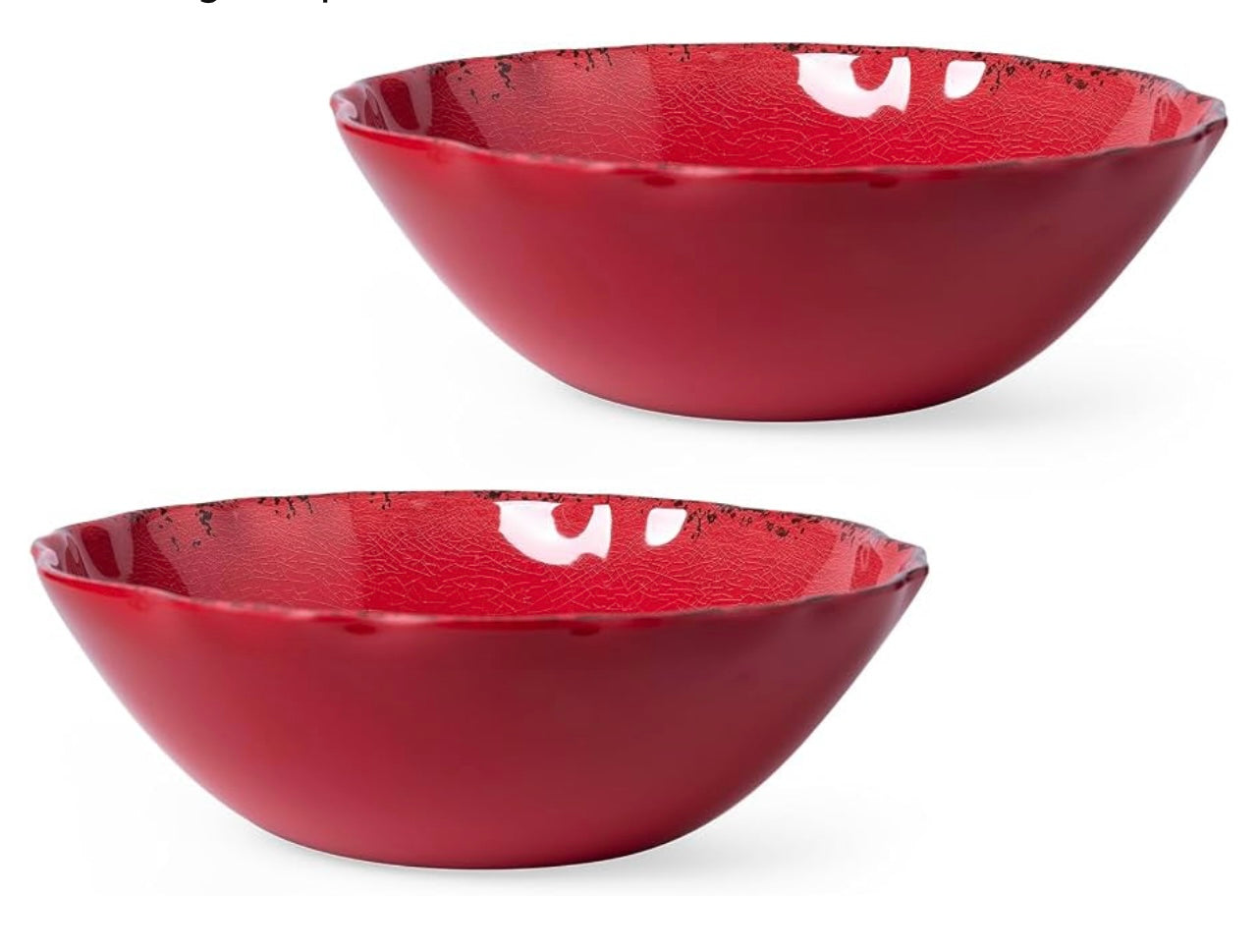 Rustic Crackle Melamine Serving Bowls.