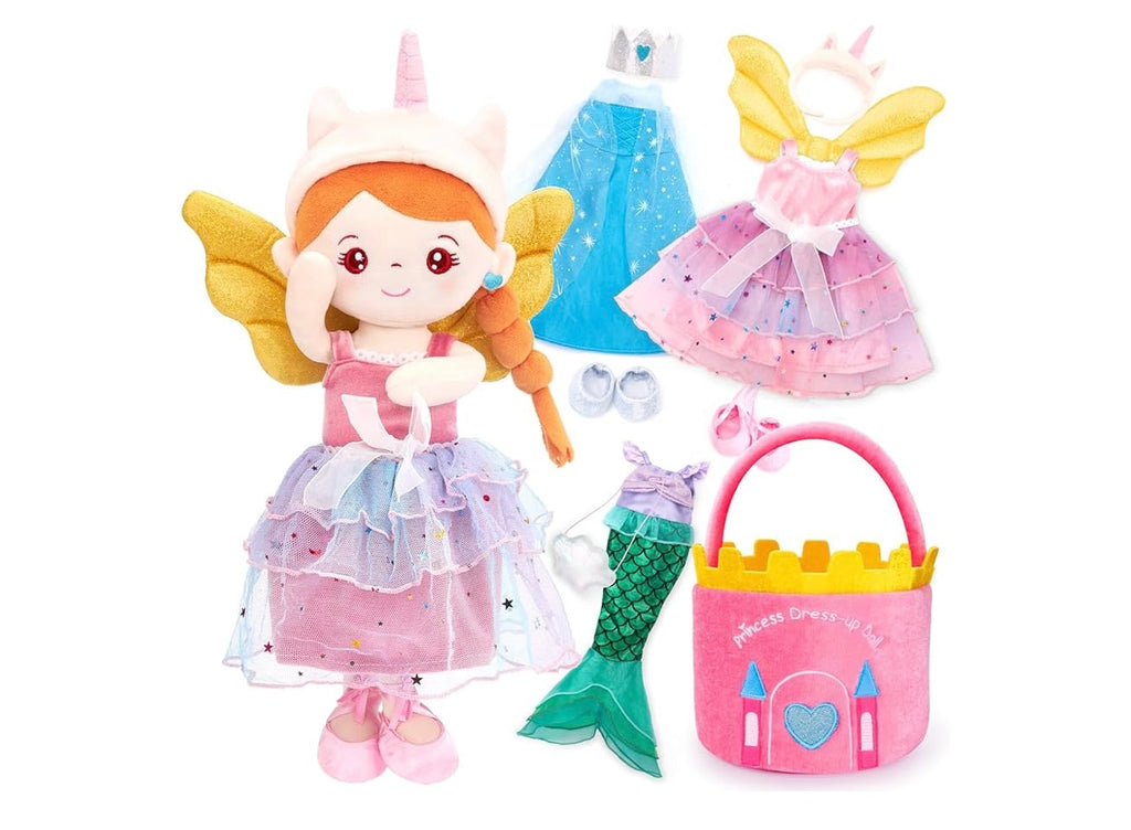 Hahaland My Princess Dress-Up Plush Toy Set.