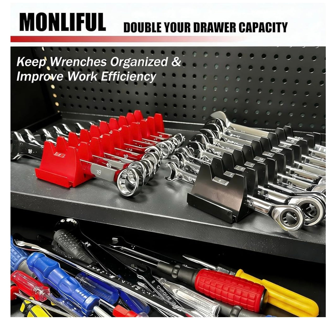 Oligeti Magnetic Wrench Organizer.