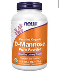 Now Supplements, Organic D-Mannose Powder, Healthy Urinary Tract*, 6 oz. Best by 05/2028.
