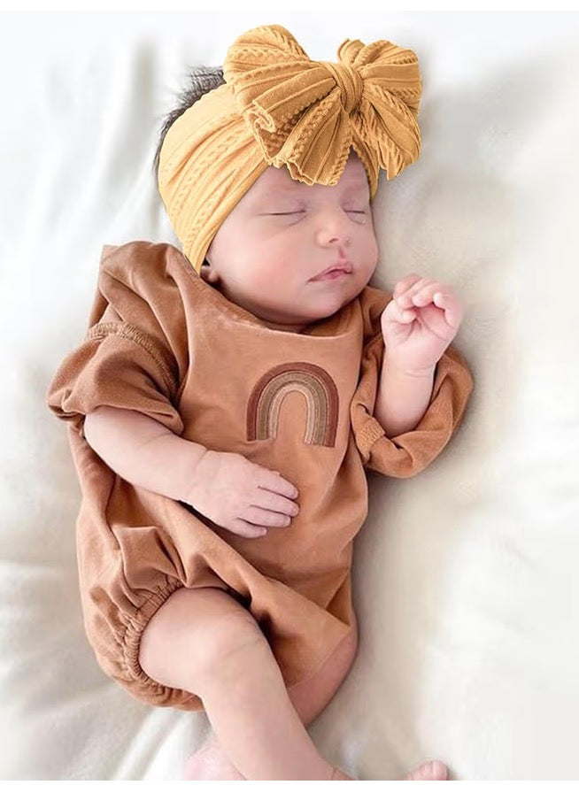 8 Niceye Handmade Baby Headbands Soft Stretchy Nylon Hair Bands with Bows for Newborn Infant Baby Toddler Girls