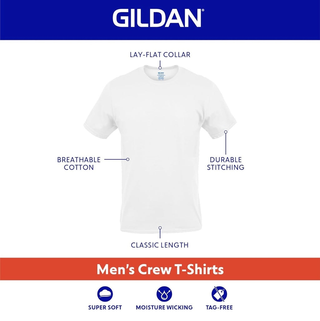 Gildan Men's Crew T-Shirts, 6 pack, Style G1100