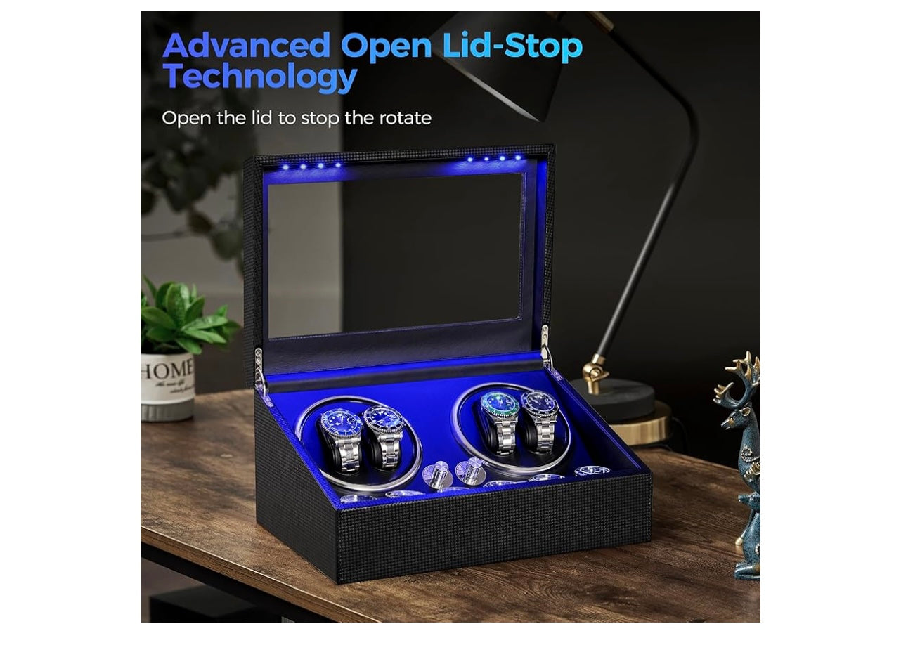 Anwbroad Carbon Fiber Automatic Watch Winder.