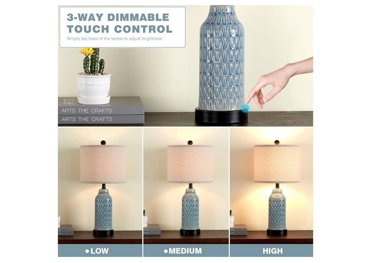 Cinkeda Ceramic Table Lamps For Bedroom.