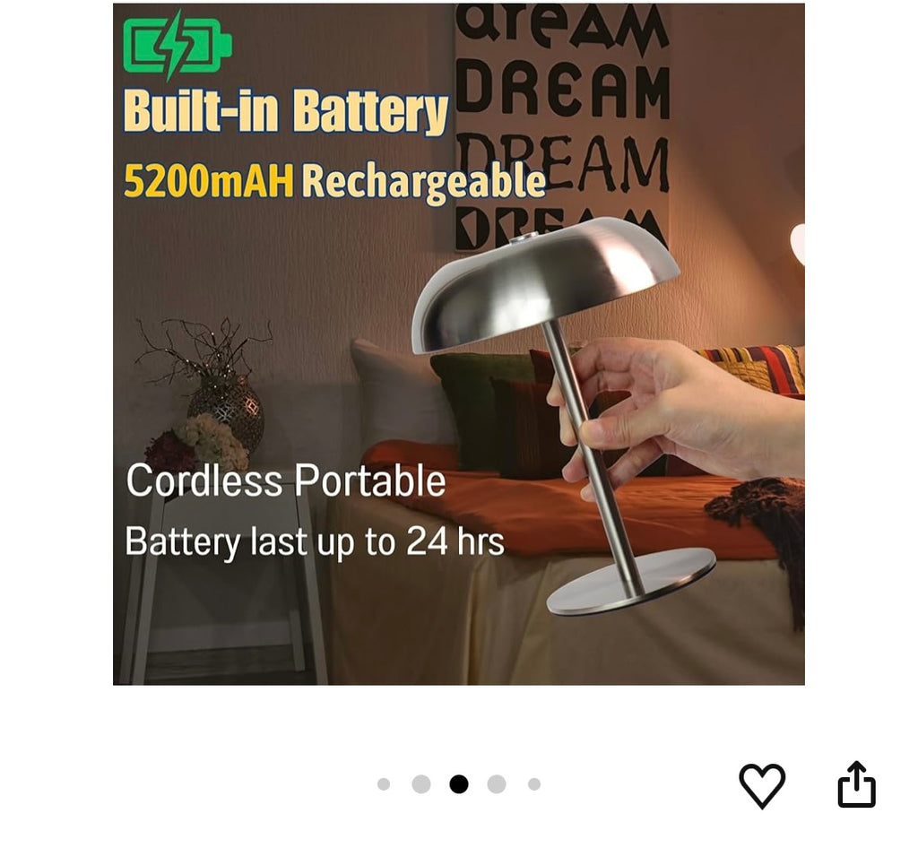 Portable led mushroom table lamp