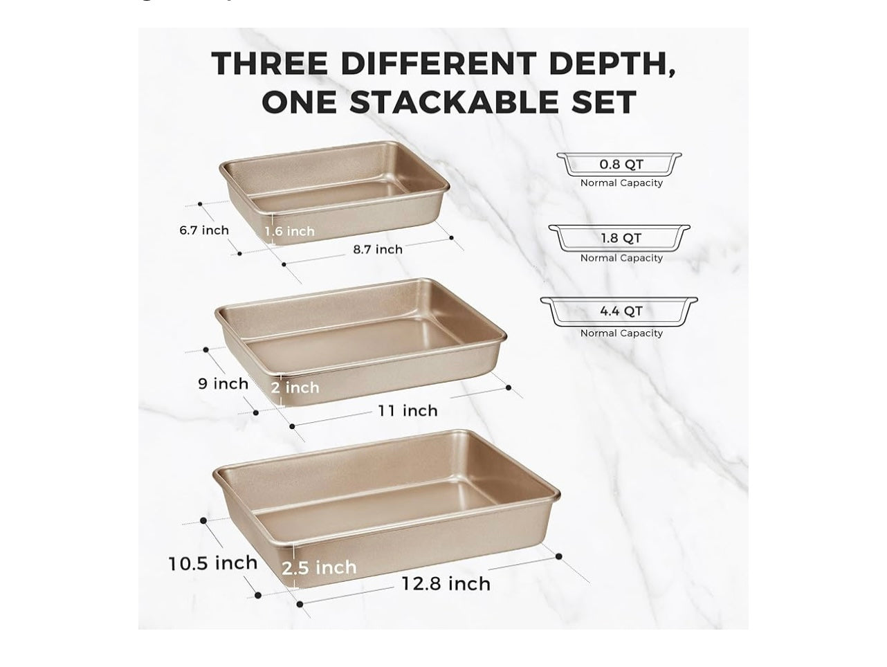 HONGBAKE Deep Baking Pan Set.