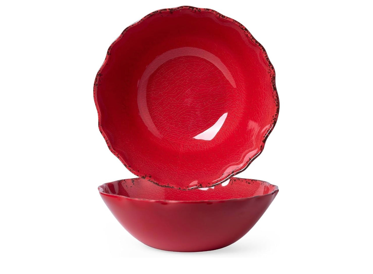 Rustic Crackle Melamine Serving Bowls.
