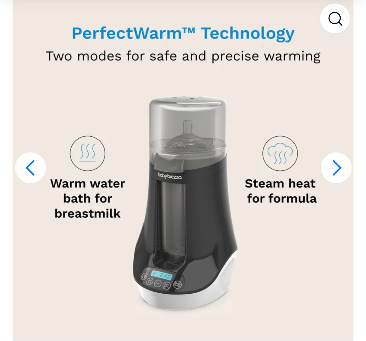 Baby Breeza Breast milk+ bottle warmer.