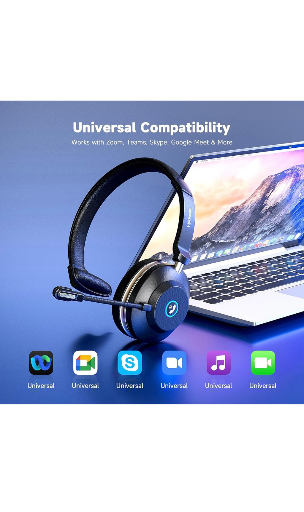 Wireless headset with microphone