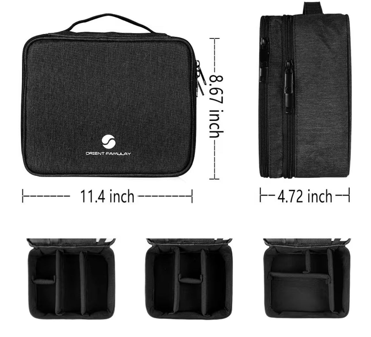 Travel Electronics Organizer, Waterproof Cable Organizer Bag for Electronic Accessories Double Layer Large Shockproof Cable Storage Bag for Cord, Power Bank, Tablet(Up to iPad 11 inch) - Black