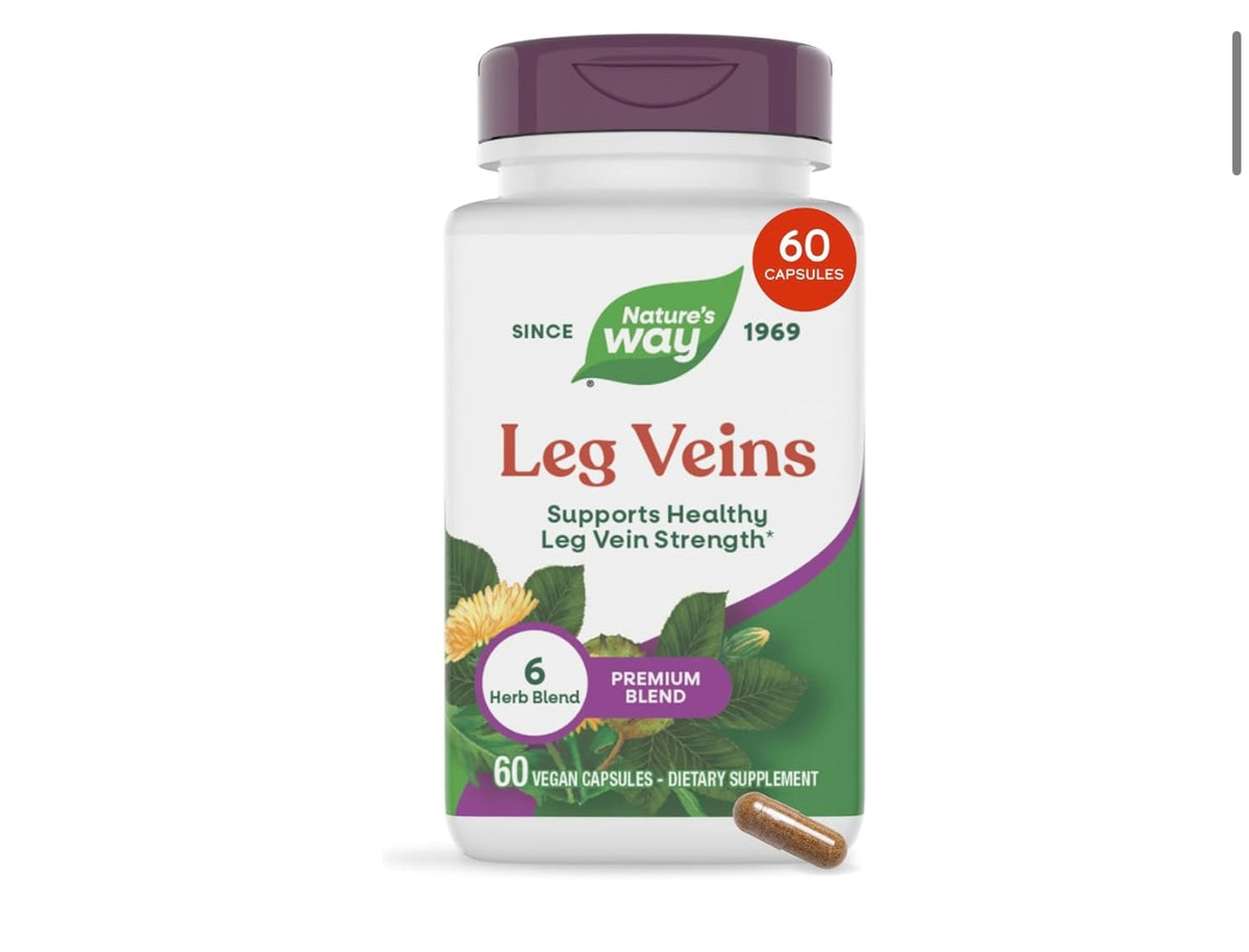 Nature's Way Leg Veins, Supports Healthy Leg Vein Strength*, Vegan, 60 ct. exp 08/2027