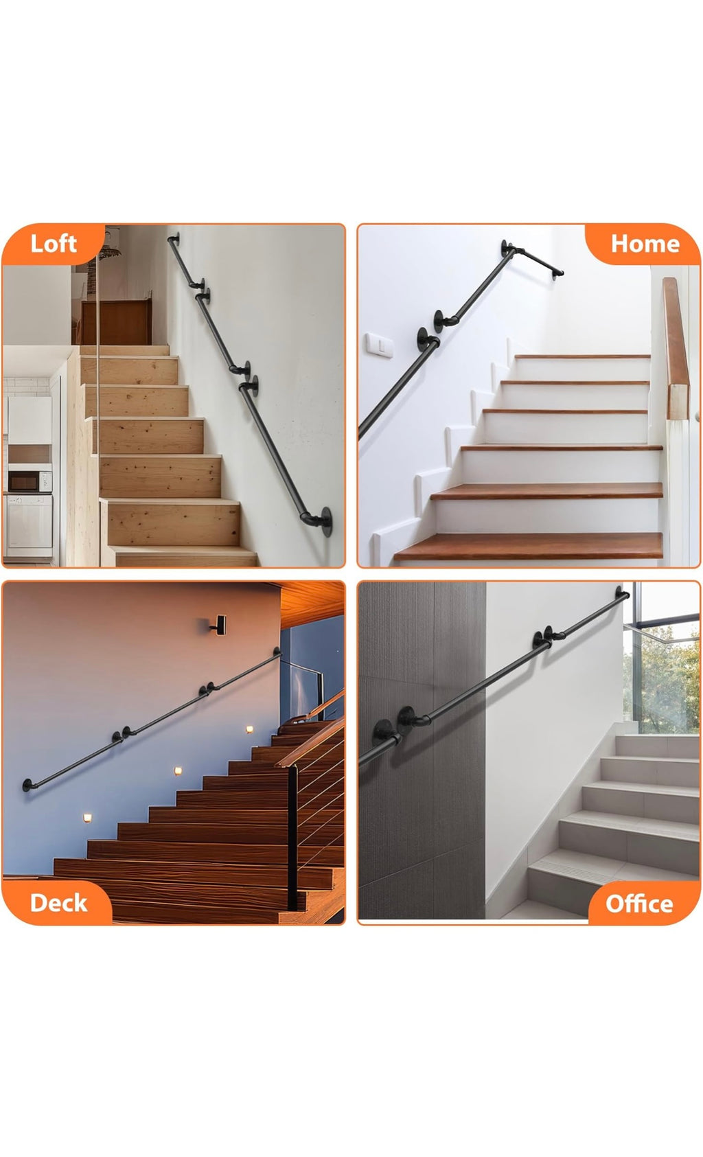 Stair railing indoor hand rails