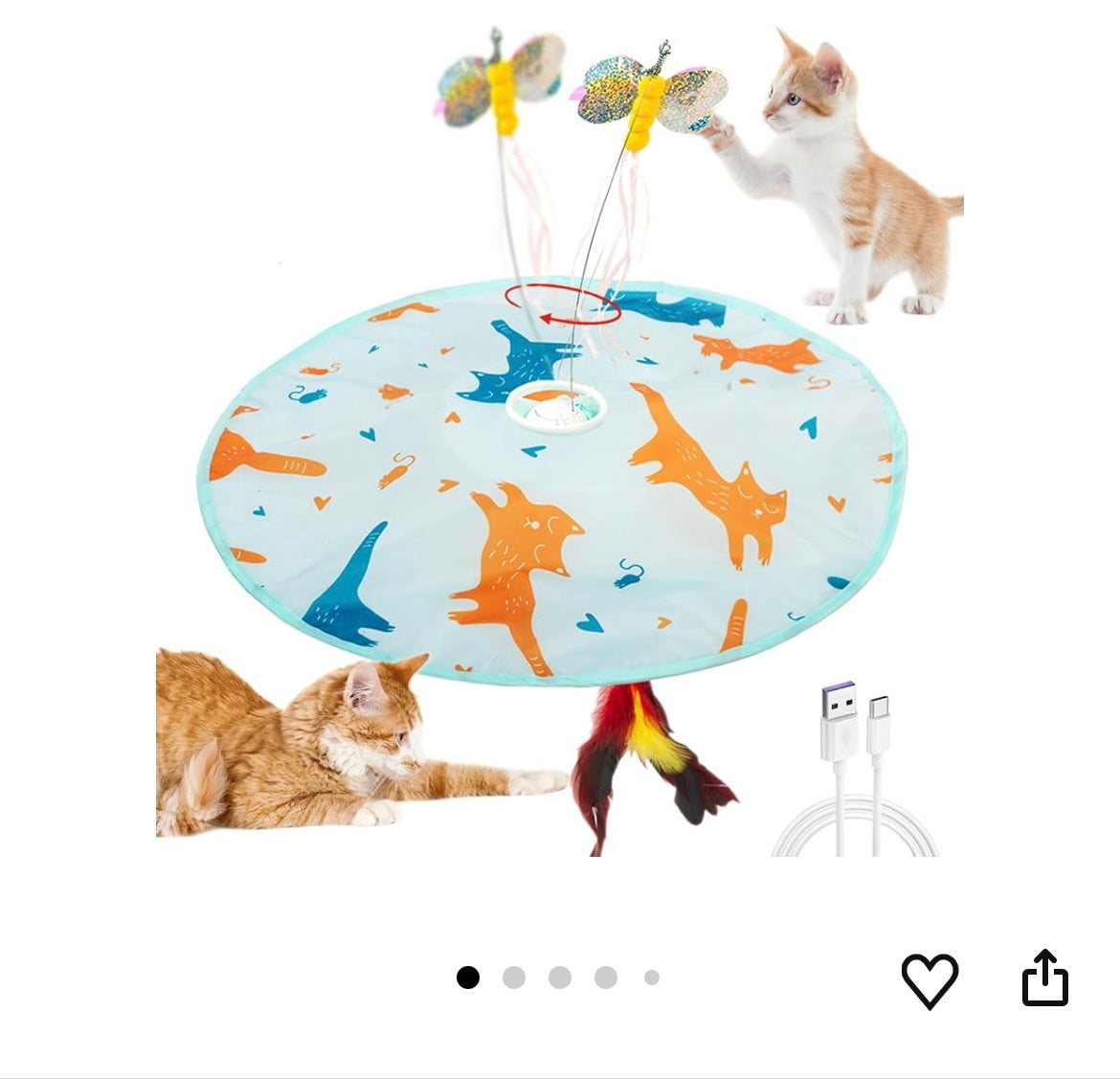 Butterfly feather cat toy