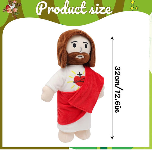 13" Jesus Plush Toy Heart of Jesus Plushie Savior Stuffed Doll for Church Sunday School Religious Easter Gift for Children Kids
