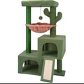 Aiwikide 37.4” Cactus Cat Tree Tower with Twin Cat Condos.