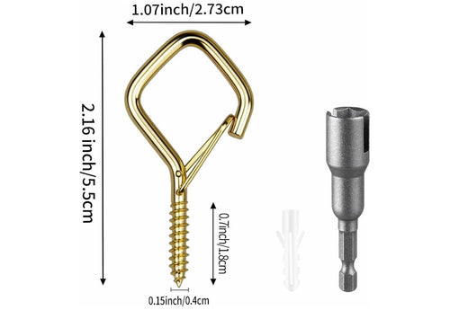 42pcs Metal Gold Eye Screw Hooks.