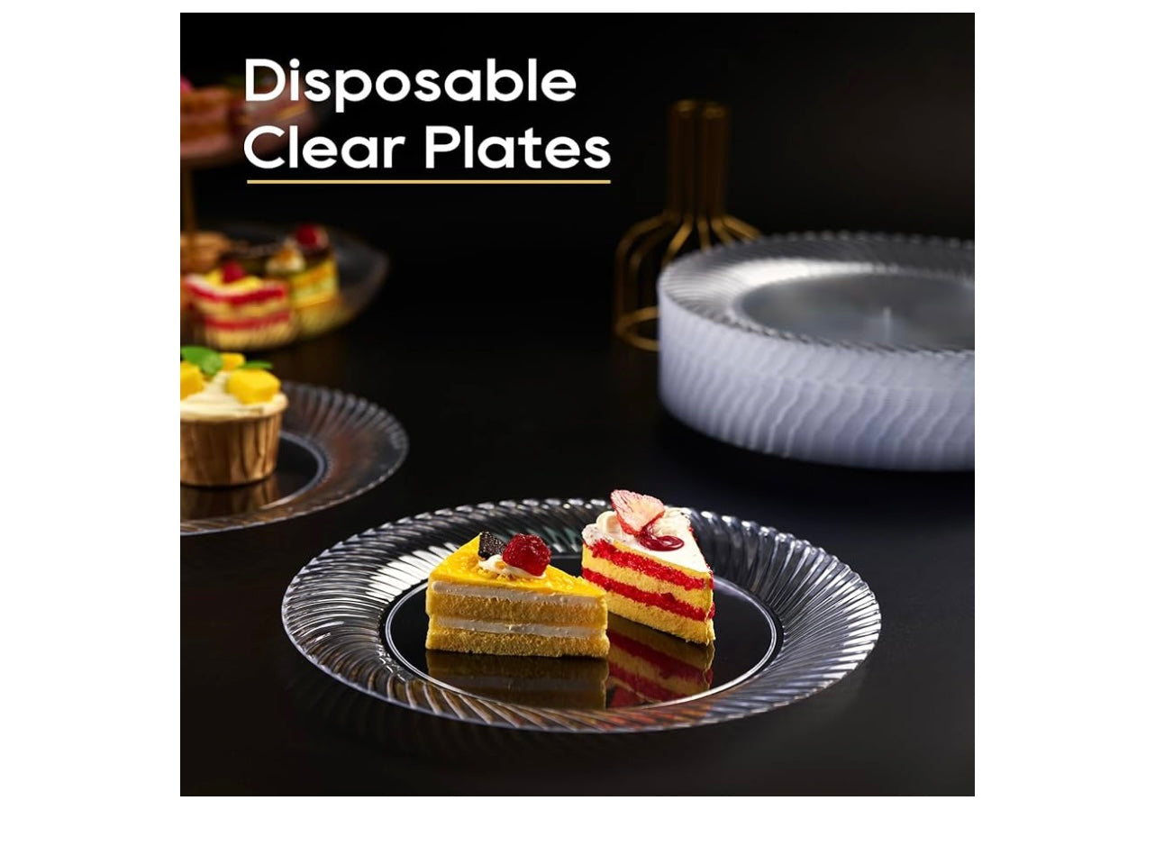 FOCUSLINE Clear Dinner Plates.