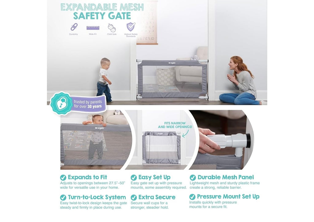 Regalo Safety Extra Wide Mesh Baby Gate.