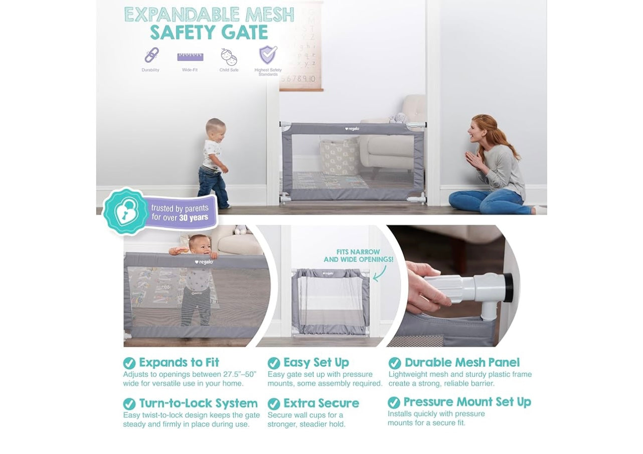 Regalo Safety Extra Wide Mesh Baby Gate.