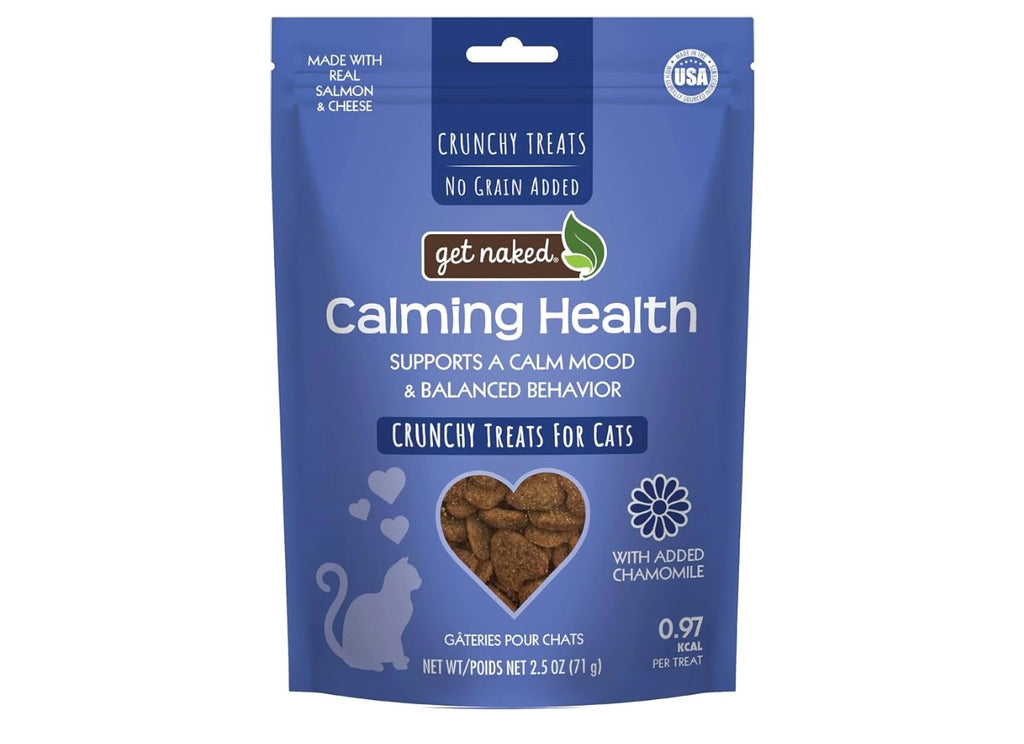 Get Naked Grain-Free Cat Calming Treats, Crunchy Salmon & Cheese Flavor, Feline Anxiety Relief & Stress Control, Calm Cat Treats, Made in USA, 2.5 oz