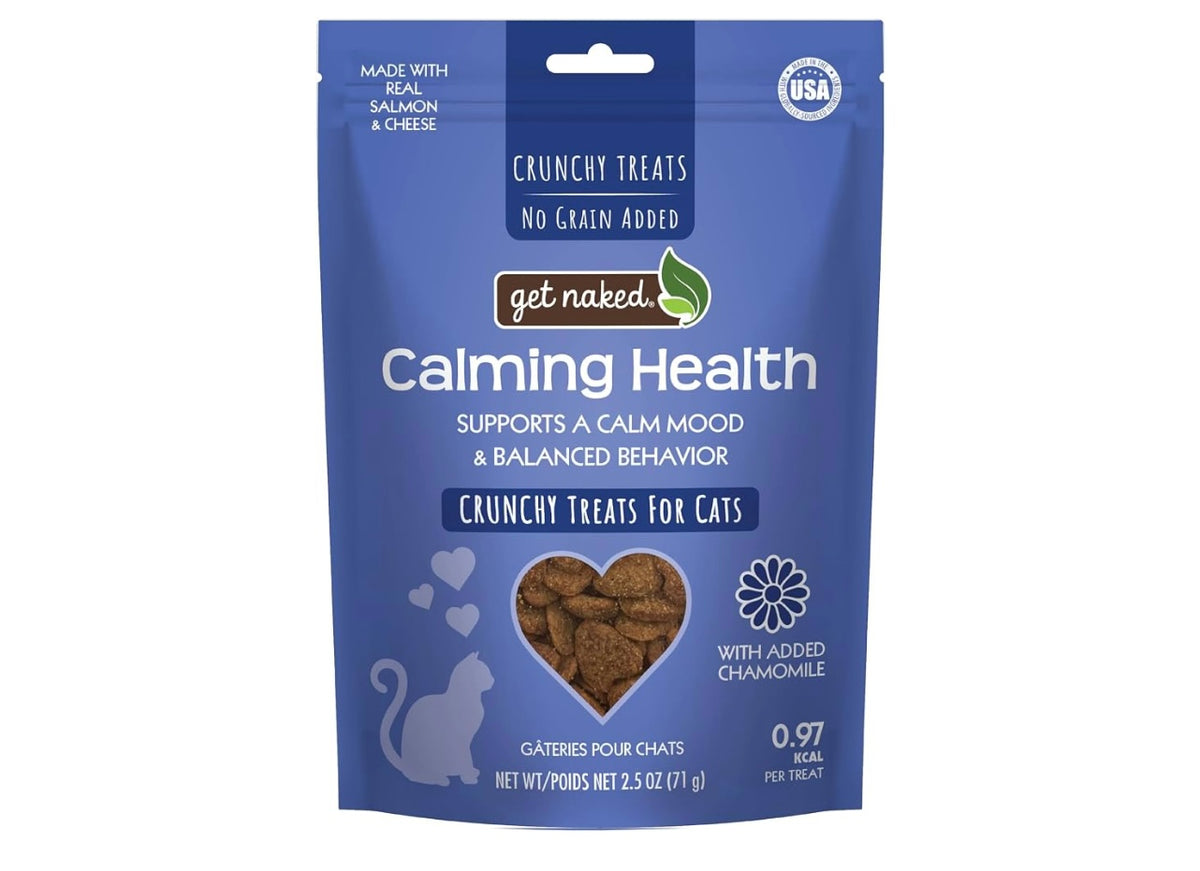 Get Naked Grain-Free Cat Calming Treats, Crunchy Salmon & Cheese Flavor, Feline Anxiety Relief & Stress Control, Calm Cat Treats, Made in USA, 2.5 oz