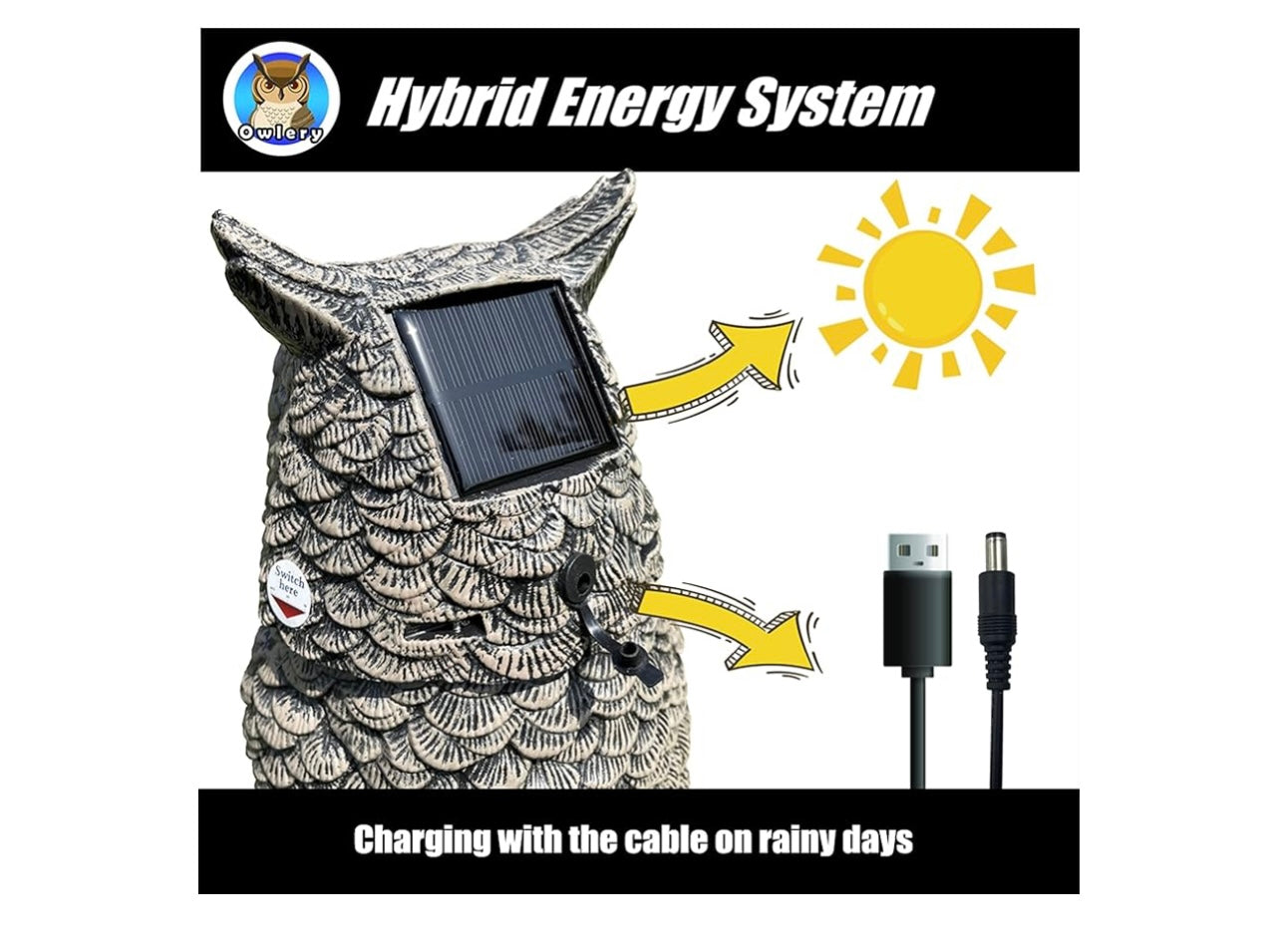 Owlery Solar Garden Owl.