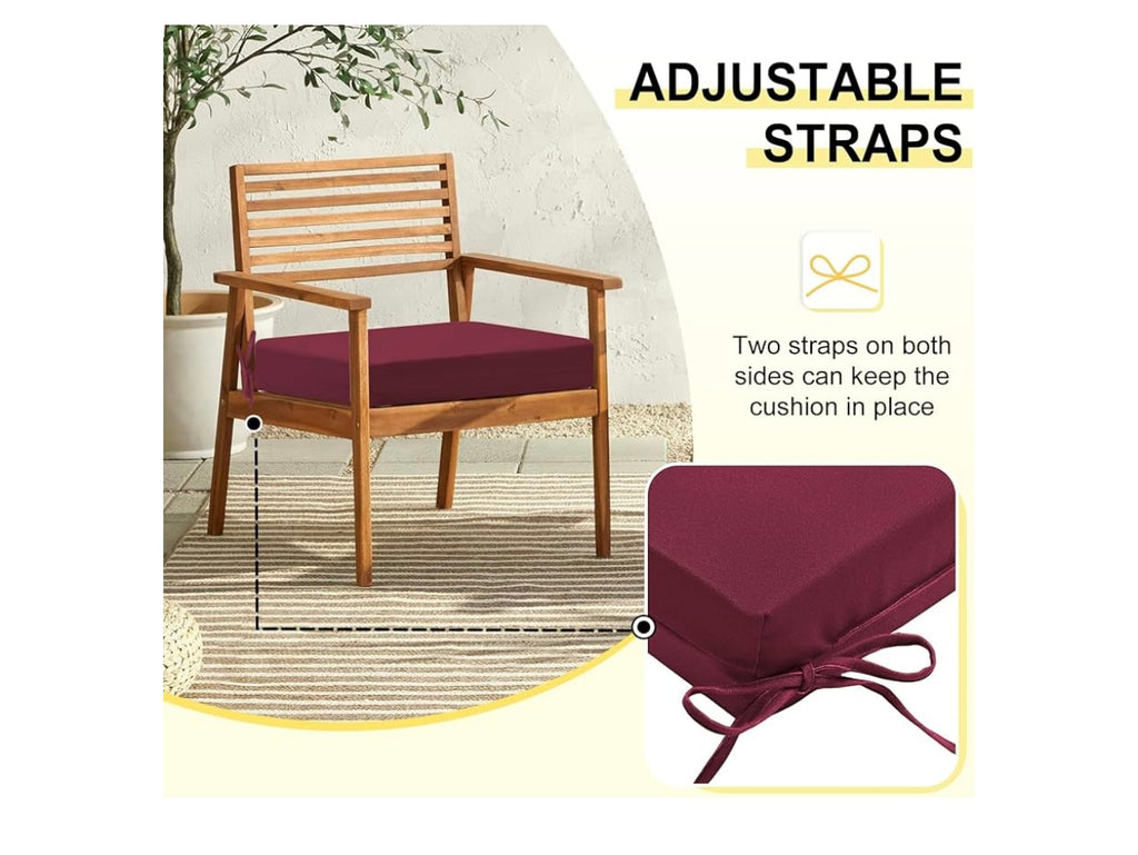 Downluxe set of 4 Outdoor Chair Cushions.