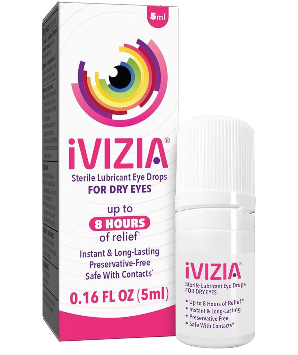 iVIZIA Sterile Lubricant Eye Drops for Dry Eyes, Preservative-Free, 5ml. Exp 04/2027.