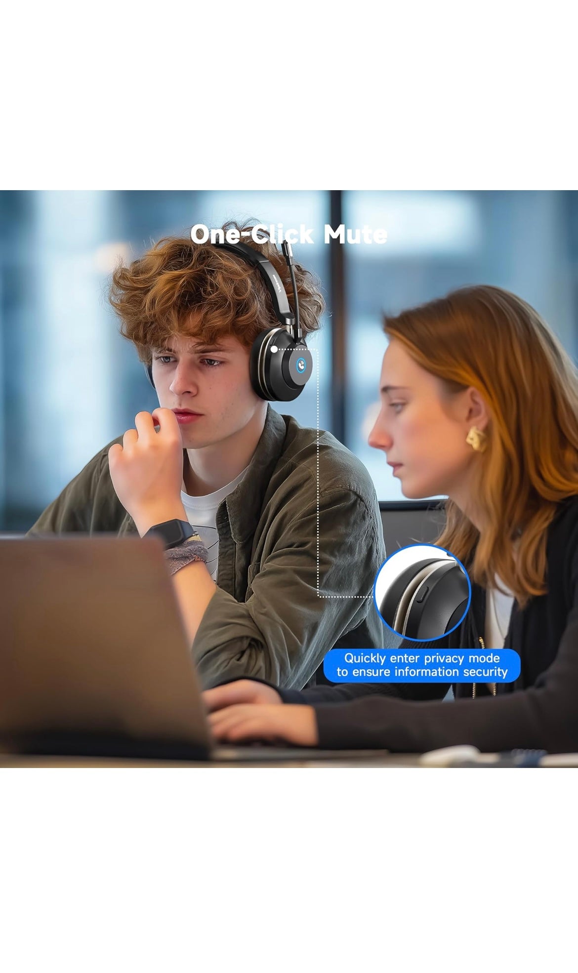 Wireless headset with microphone