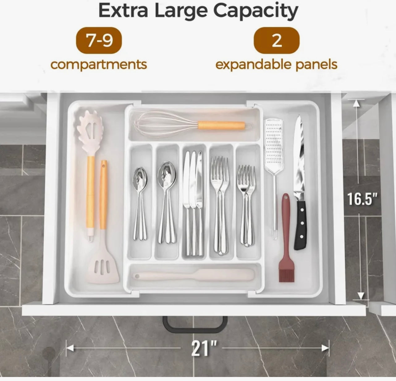 Ukeeptap Expandable Silverware Organizer.
