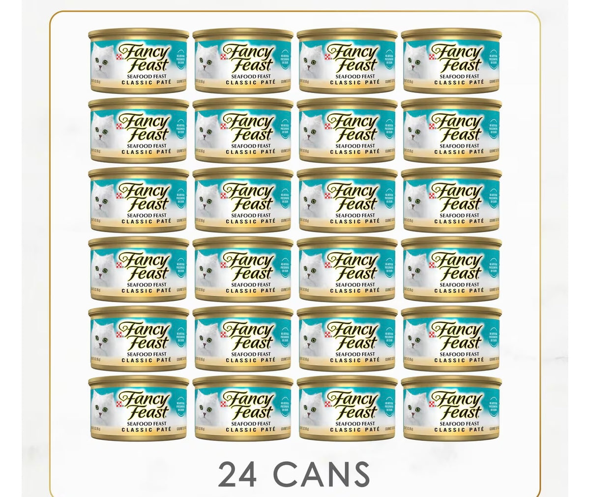 Fancy Feast Classic Seafood Feast Canned Cat Food, 3-oz can, case of 24