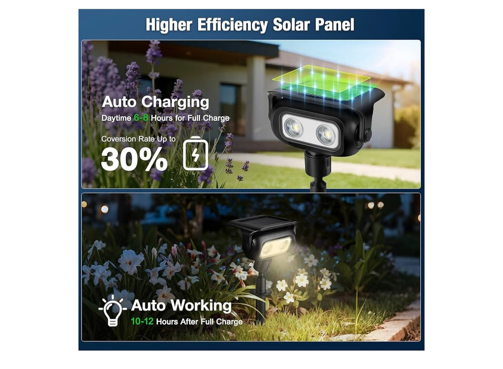 Lebenwell Solar Spotlights for outdoors. 6-pack.