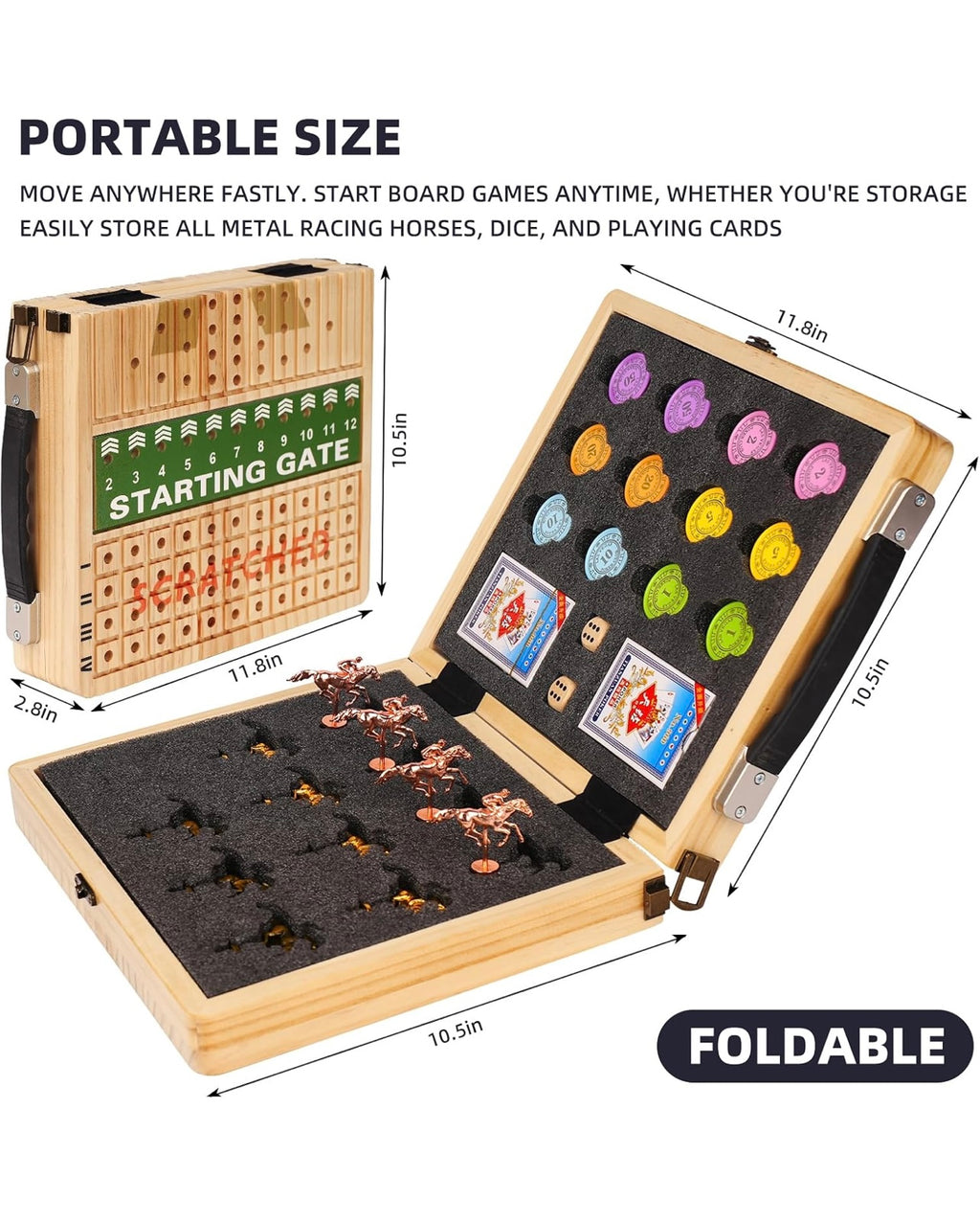 Silkchio 21” Large Horse Race Board Game.