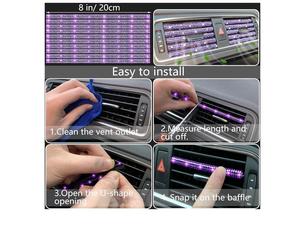 NBTEPEM Purple Violet Bling Car Accessories.