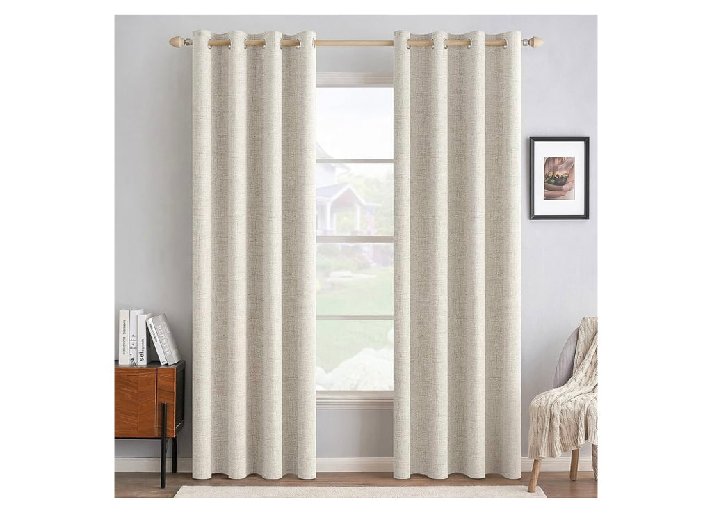 Miulee Birch Linen Curtains.
