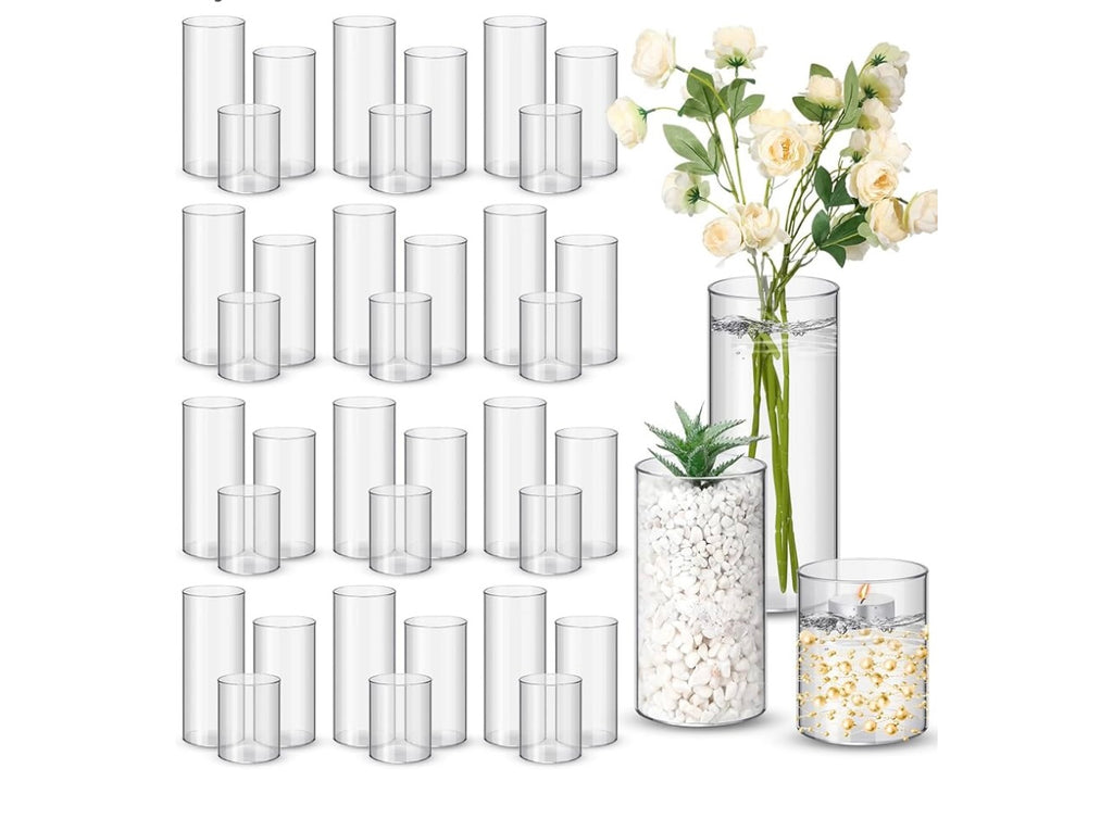 Nuogo 36pcs Plastic Cylinder Vases.