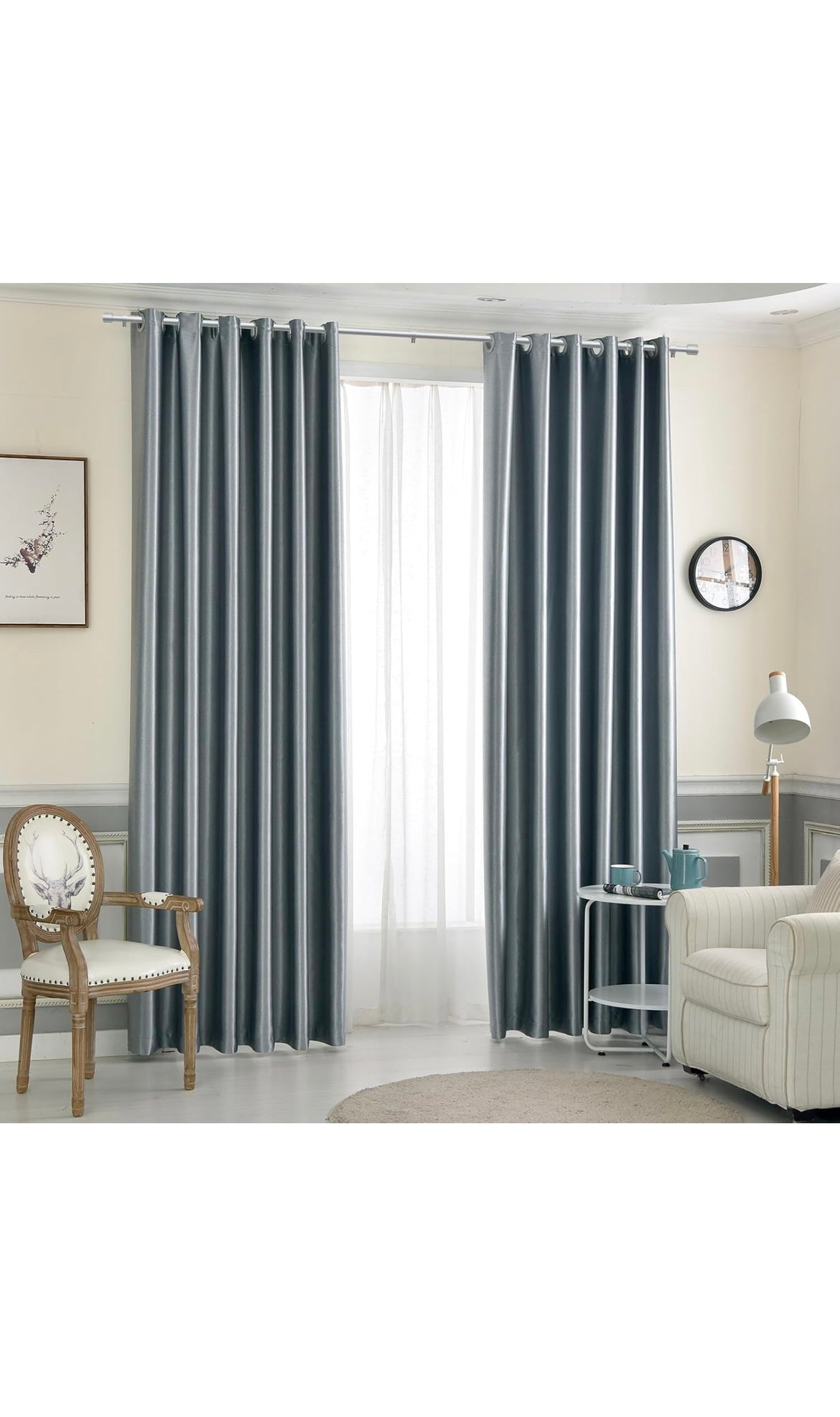 Silver curtain rods