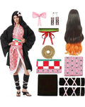 Anime Cosplay Costumes Kids Women's Kimono Halloween Cosplay Costume With Wig