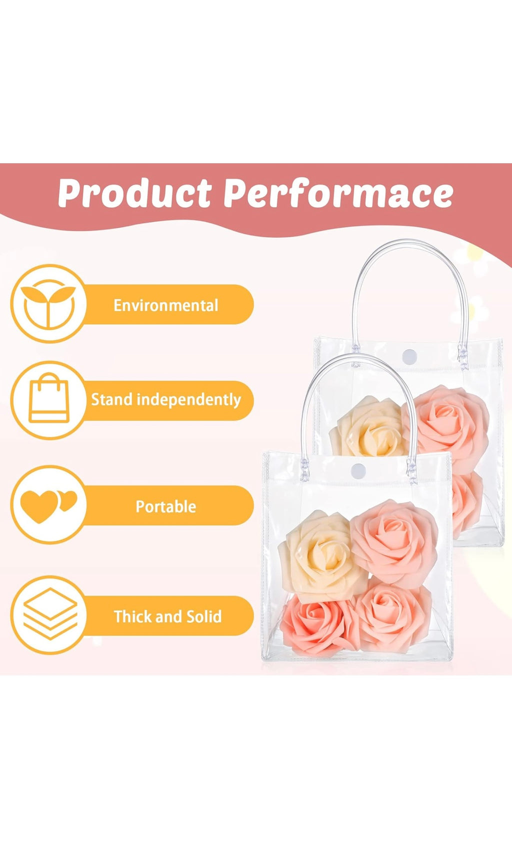 Clear plastic gift bags 50pcs