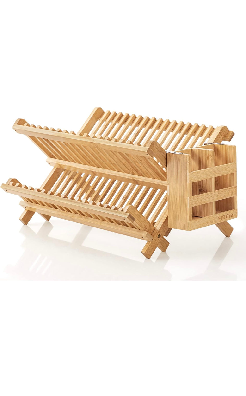 Dish rack with utensil holder bamboo