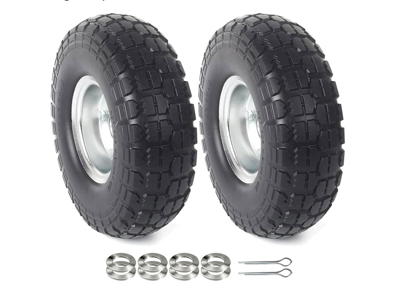 AR-PRO (2-pack) 10inch Solid Rubber Tire Wheels.
