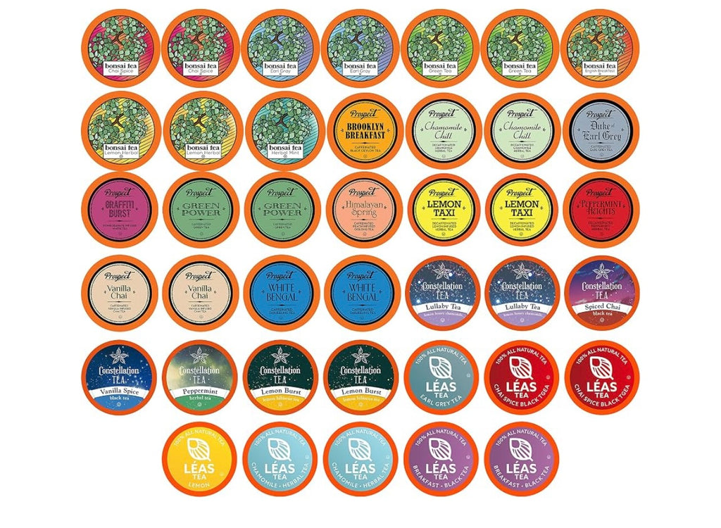 Two Rivers Assorted Tea Sampler Pack for Keurig K-Cup Brewers, 40 Count. Exp 09/2027.