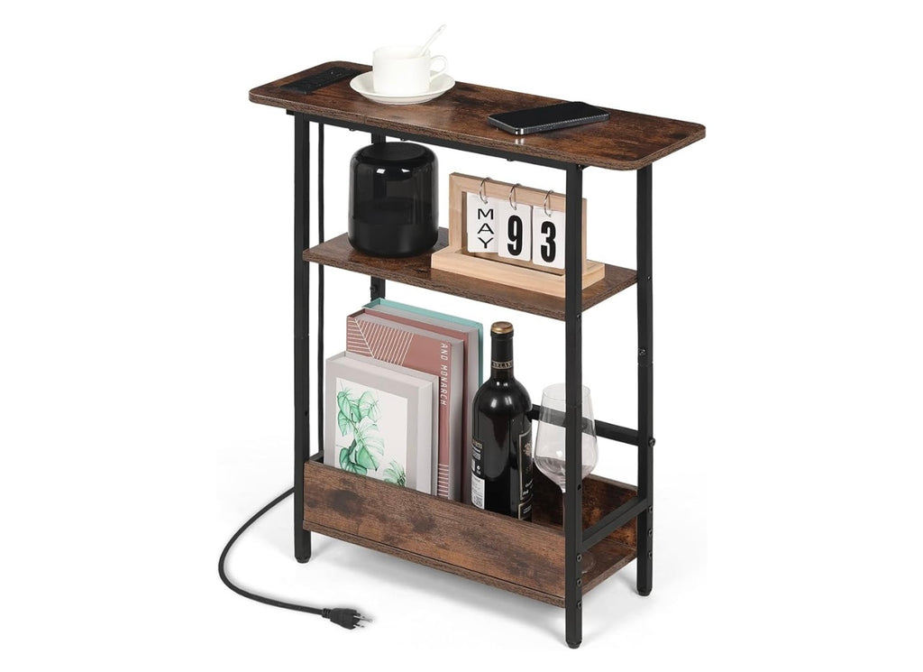 Narrow Side Table With USB-C Charging Station.