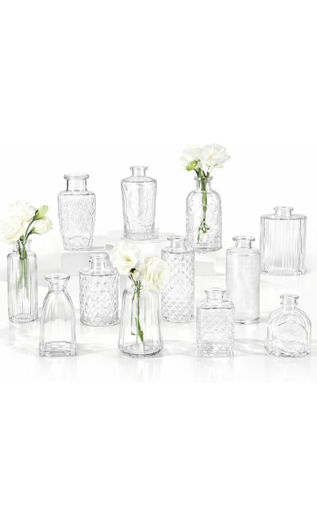 Ruckae small clear bud vases 12 pack