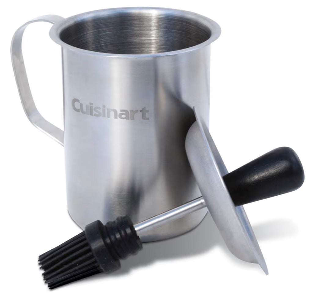 Cuisinart Sauce Pot and Basting Brush Set, 16 oz. Stainless Steel Grill Accessory with Silicone Basting Brush for Cooking & BBQ, Easy to Clean BBQ Accessories for Smoking and Grilling