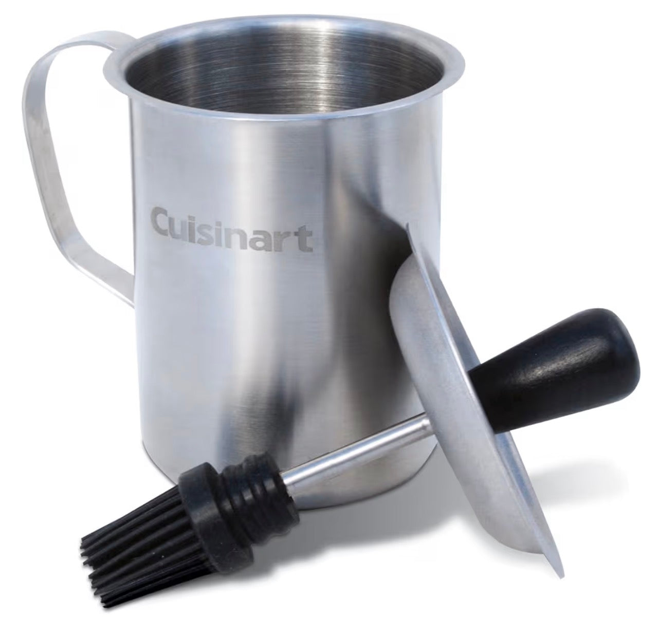 Cuisinart Sauce Pot and Basting Brush Set, 16 oz. Stainless Steel Grill Accessory with Silicone Basting Brush for Cooking & BBQ, Easy to Clean BBQ Accessories for Smoking and Grilling