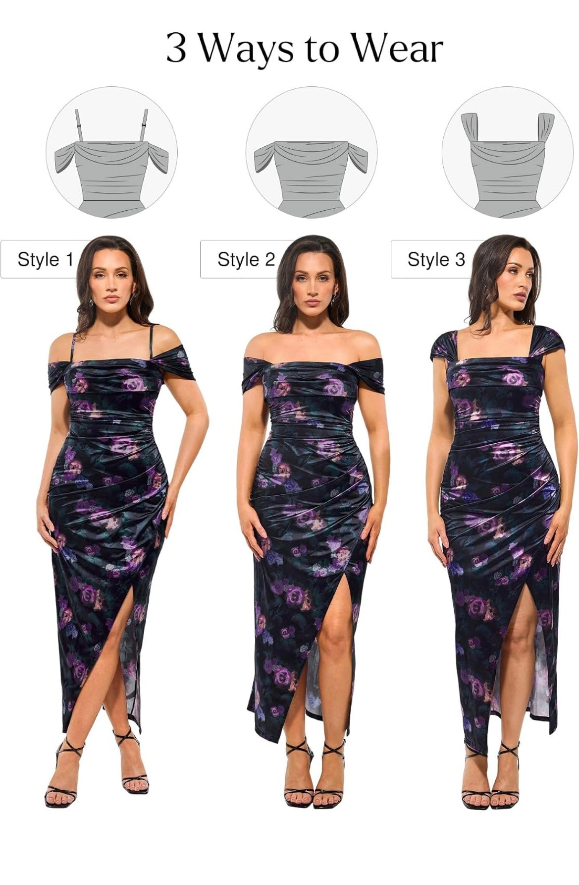 Popilush Wedding Guest Dresses for Women Off Shoulder Shapewear Maxi