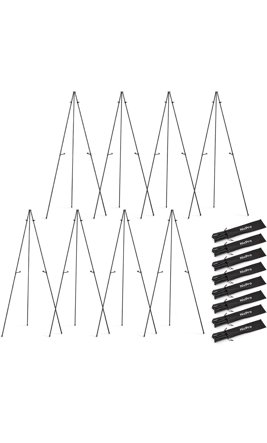 Black easel stands for sign 8 pack