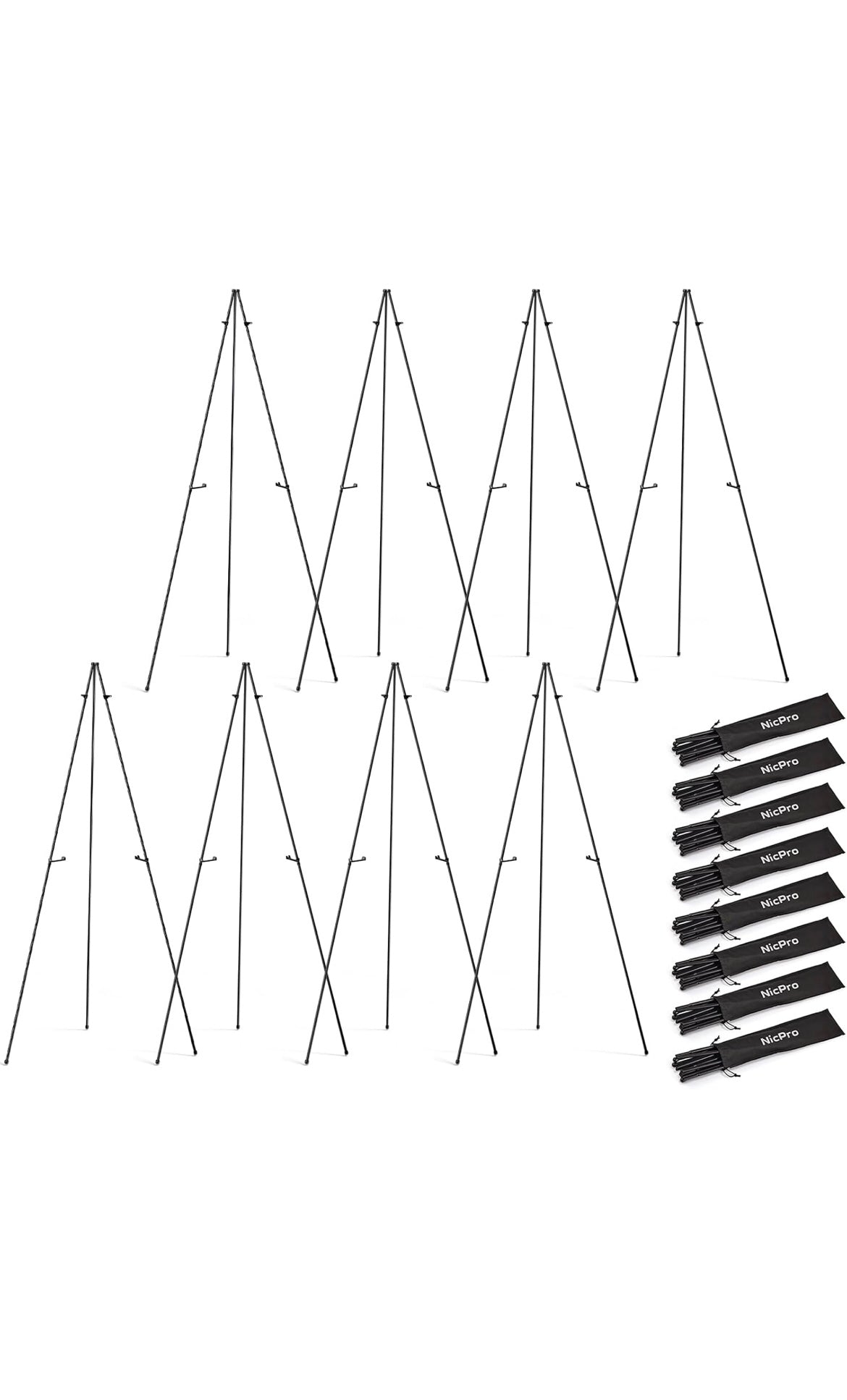 Black easel stands for sign 8 pack