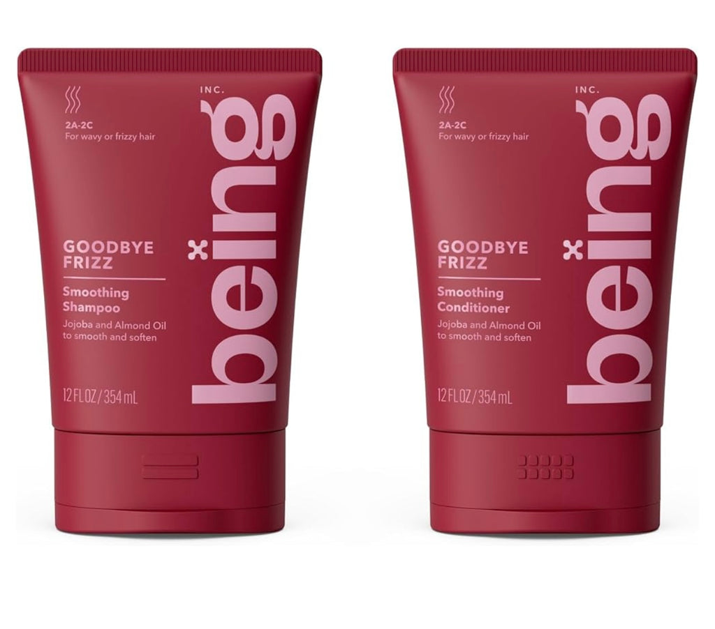 being GOODBYE FRIZZ Smoothing Shampoo and Conditioner Set 354mL with Jojoba and Almond Oil. 2 pack.